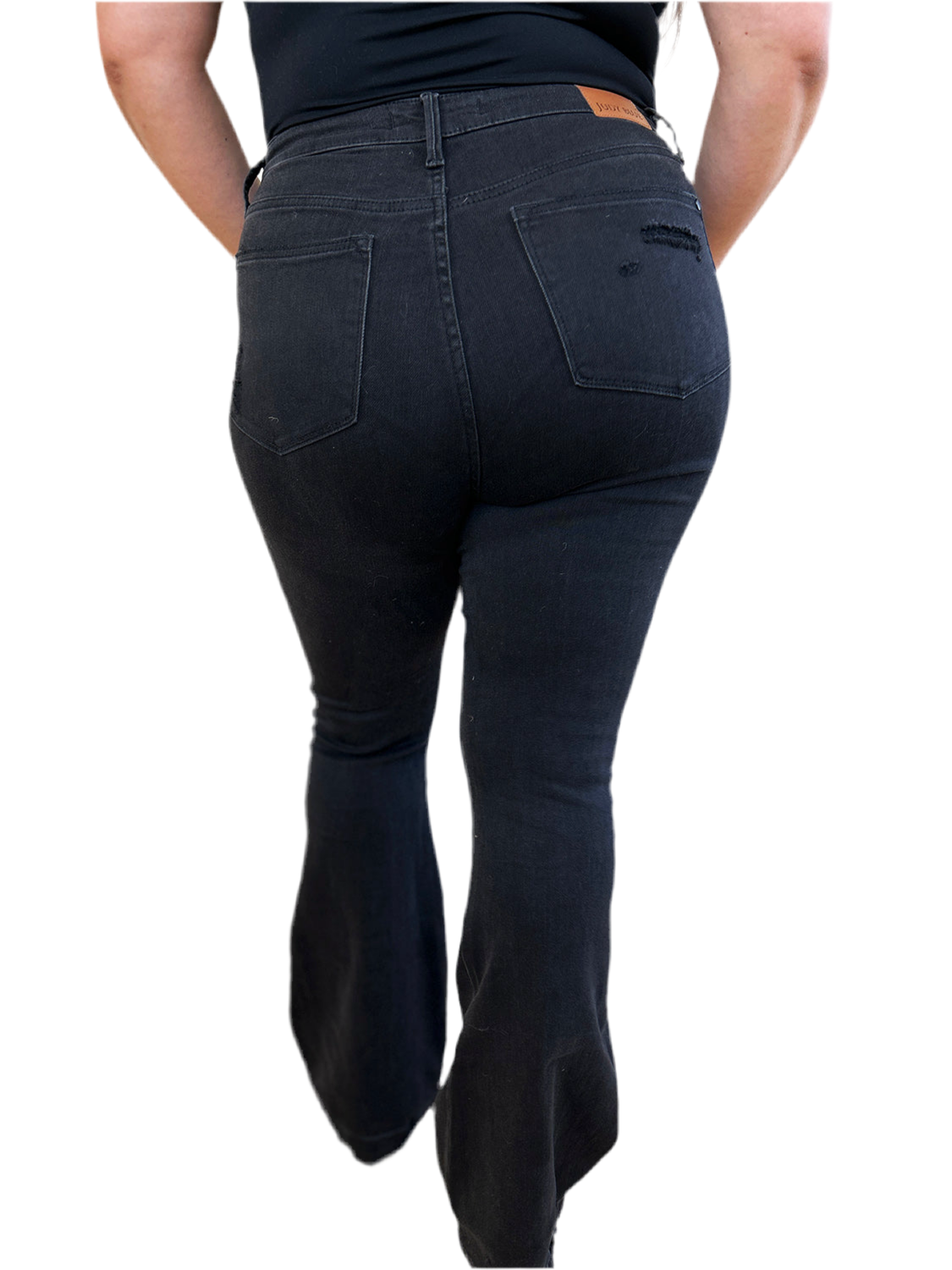 Judy Blue Full Size High Waist Distressed Flare Jeans