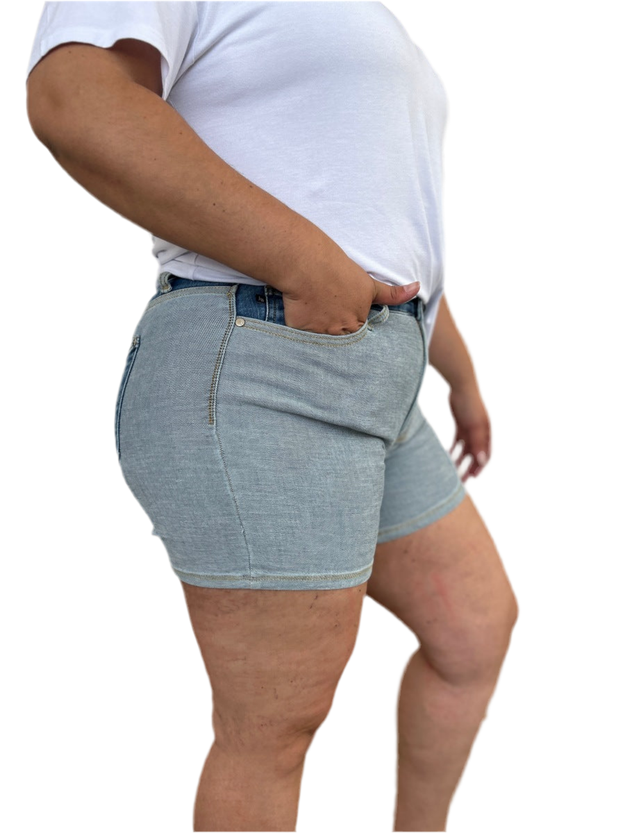 Judy Blue Full Size Color Block Denim Shorts