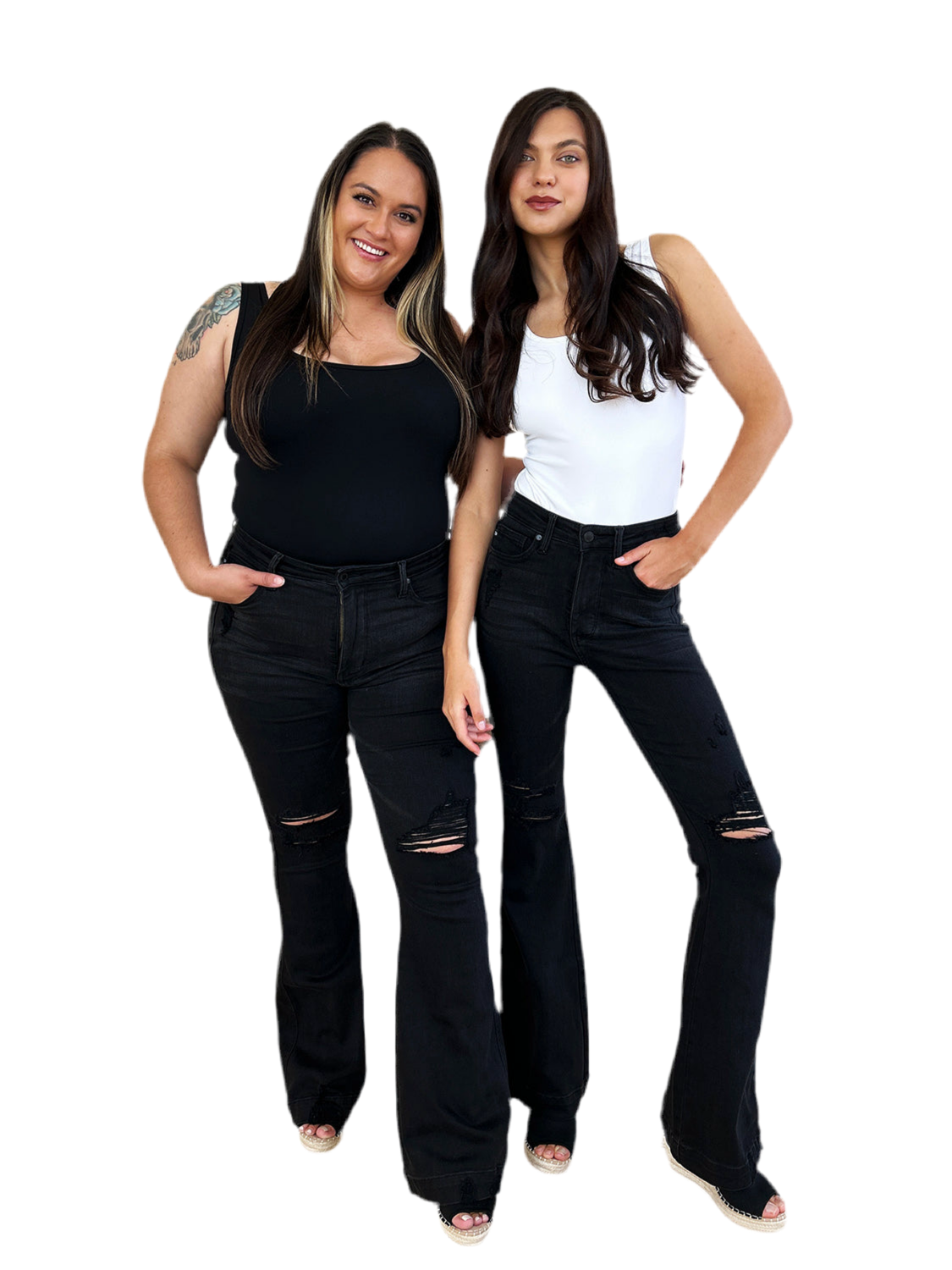 Judy Blue Full Size High Waist Distressed Flare Jeans