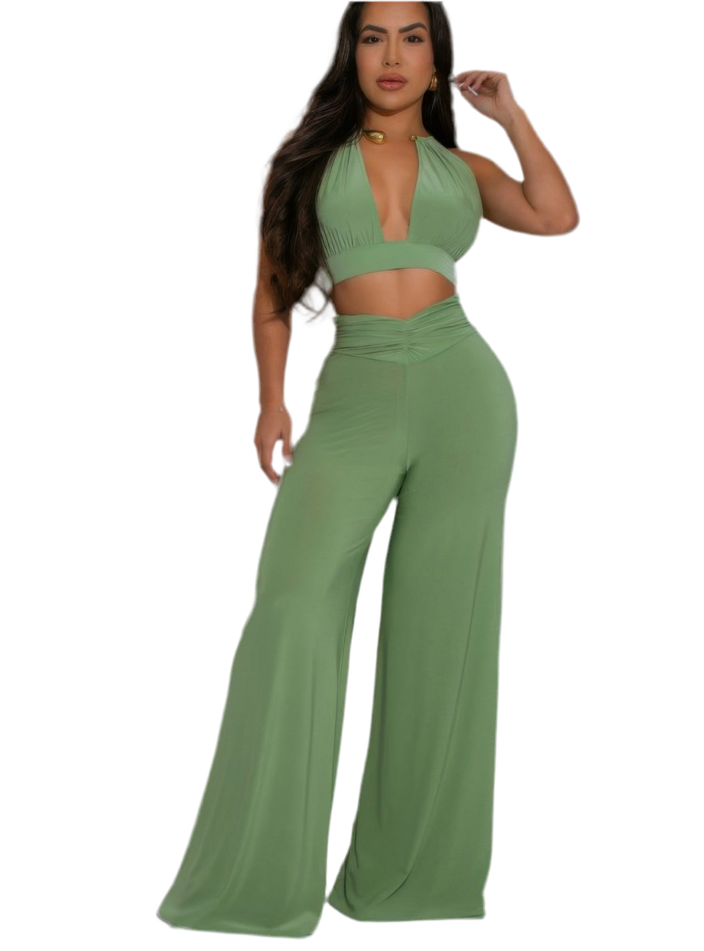 Gold Necklace Top And Awesome Palazzo Pants